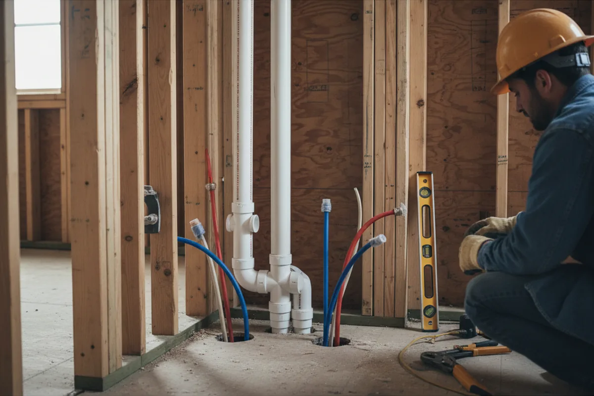 Drain and supply rough-in during Garbage Disposal Repair in Boyds
